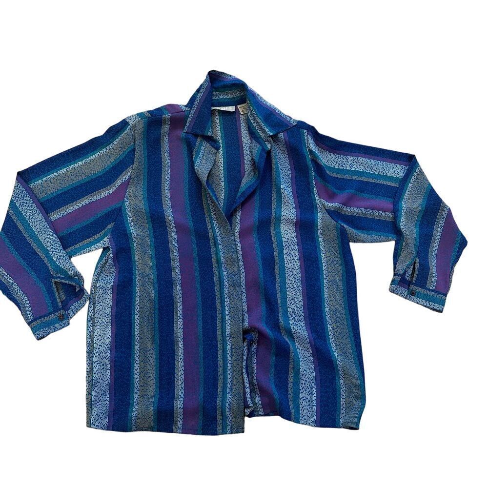 Women's Motifs‎ Vibrant Striped 90s Button Down  Shirt size 12